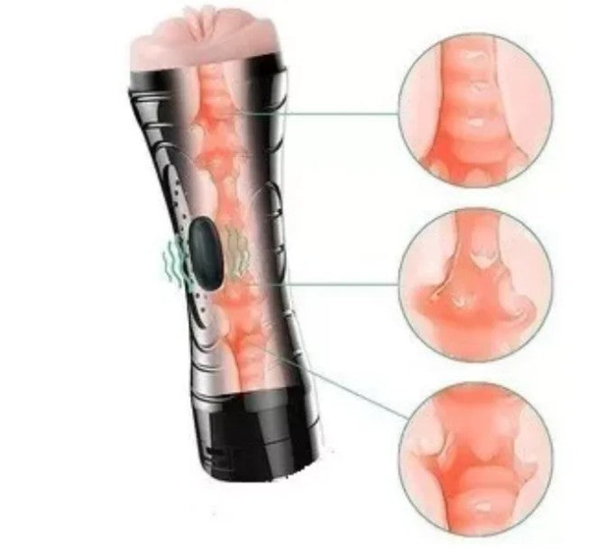 Masturbador realistico vagina vibrador